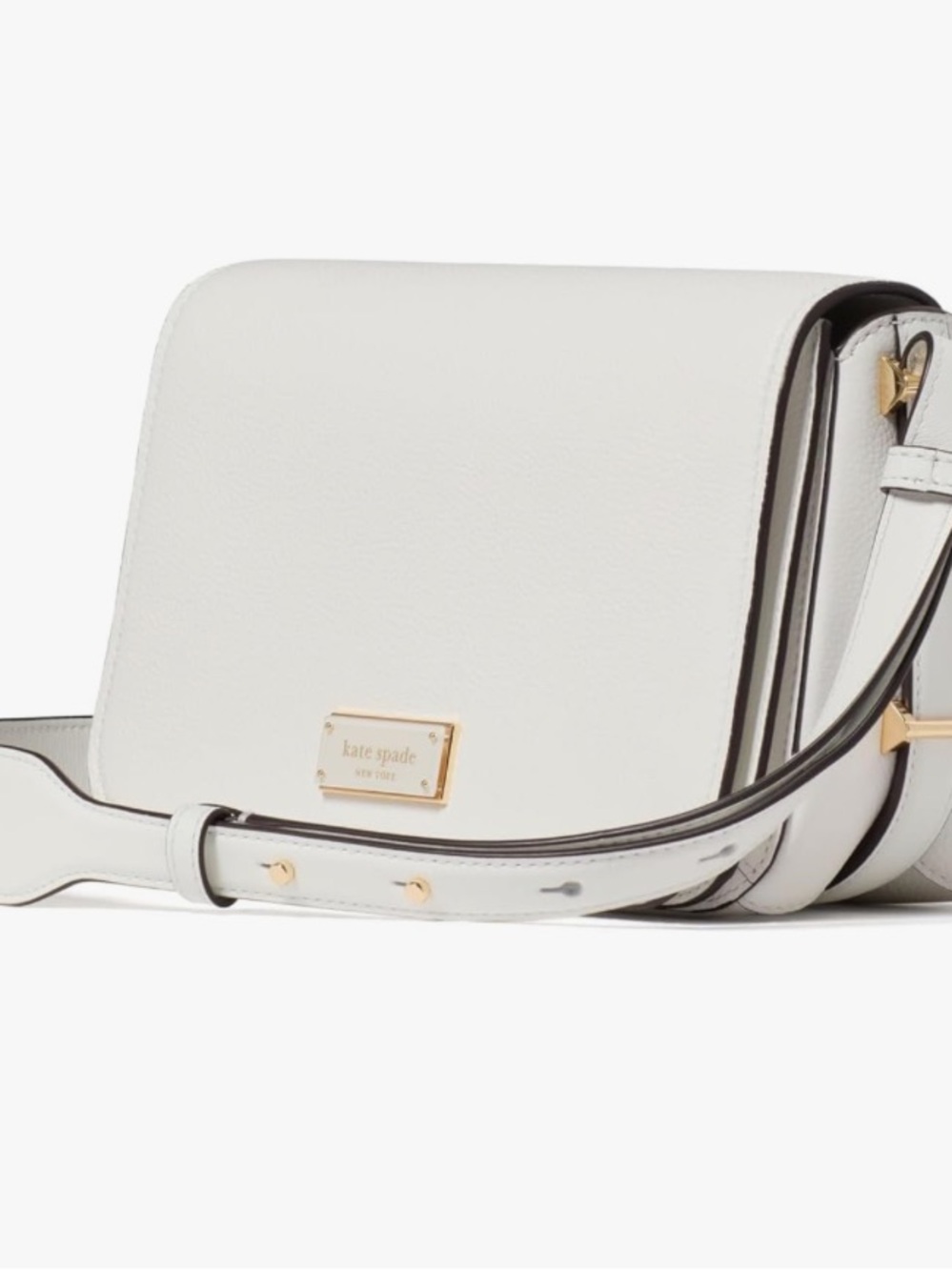 Kate Spade Liv Leather Crossbody Pebble White NWOT